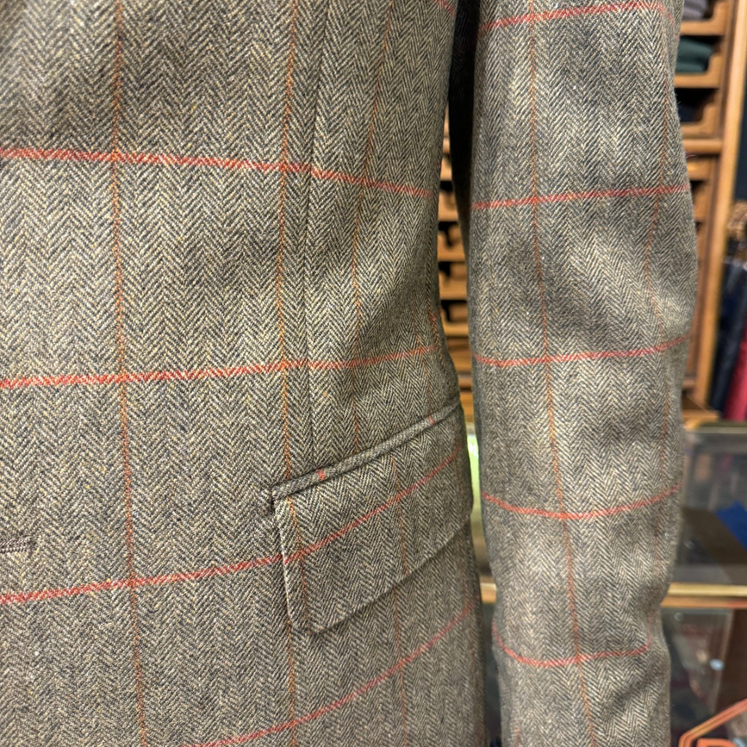 Pane Check Jacket with Orange window pane Check – Rhodes Wood