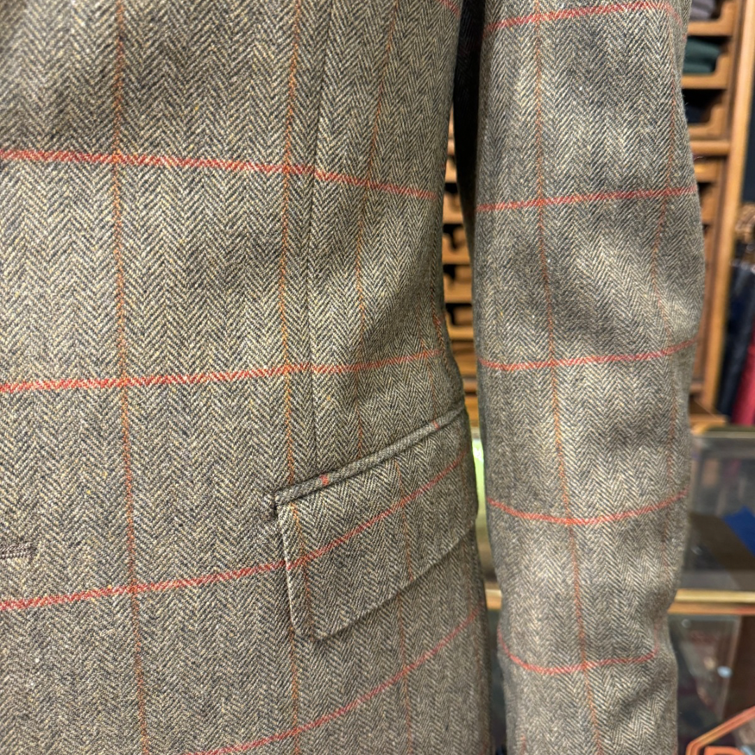 Jacket with Orange window pane Check