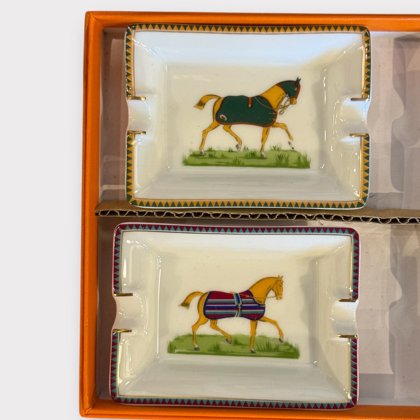 Set of 4 mini Hermes ashtrays