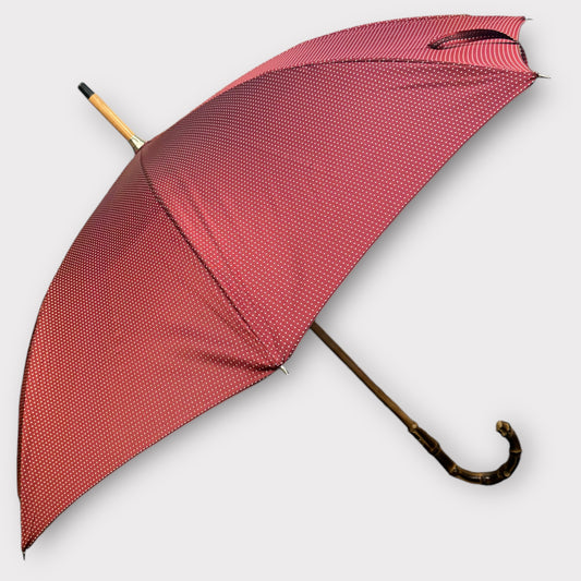 Polka dot umbrella with a wangy handle