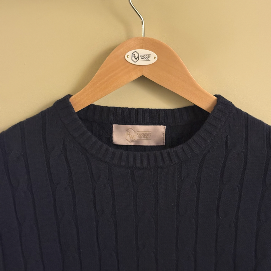 Cable knit crew neck
