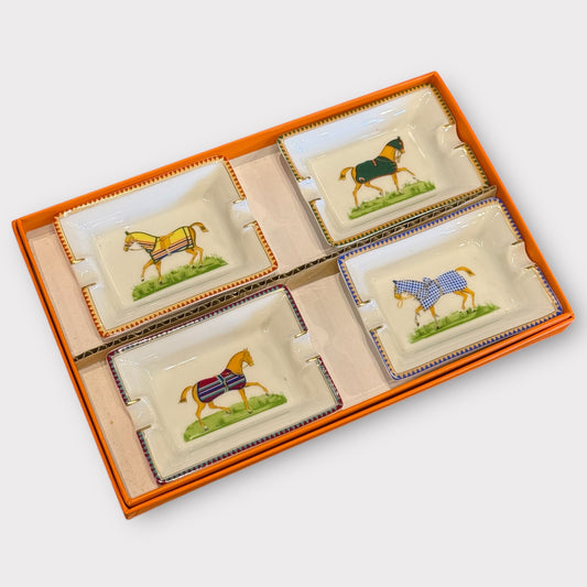 Set of 4 mini Hermes ashtrays