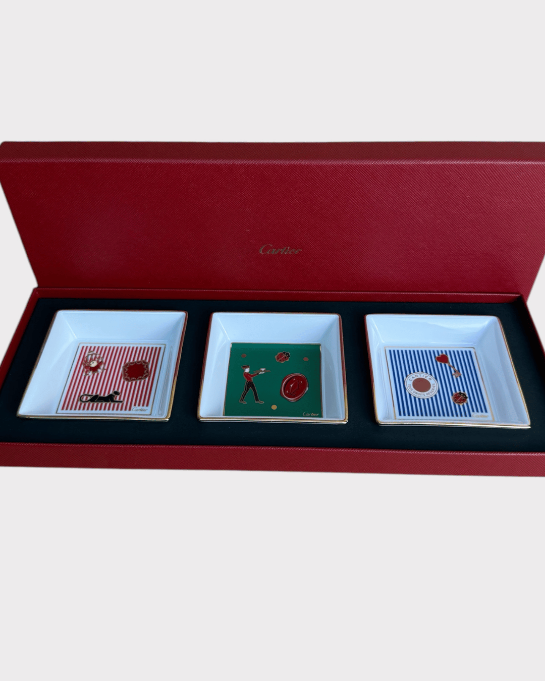 Set of 3 Cartier trinket trays