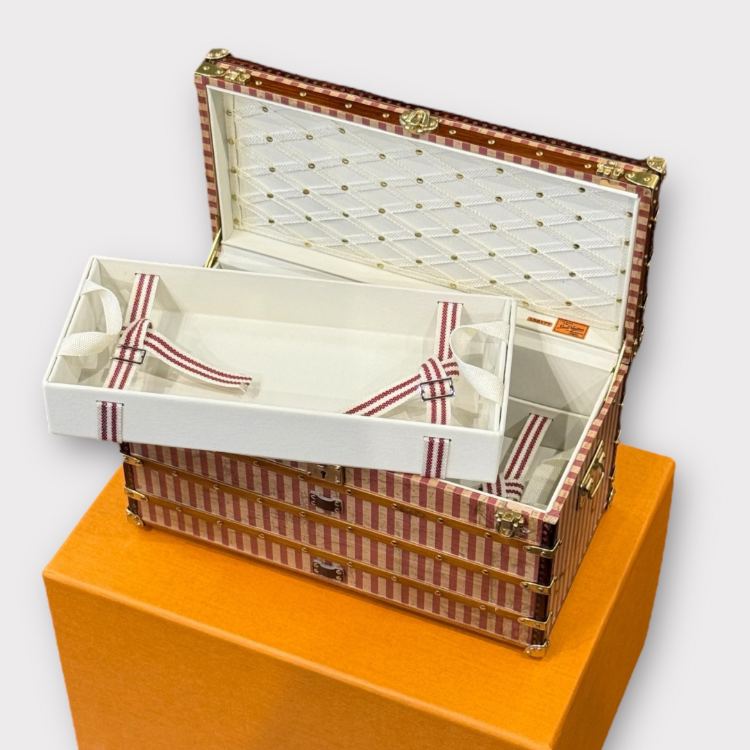 Louis Vuitton Red Rayee stripe Mini Trunk