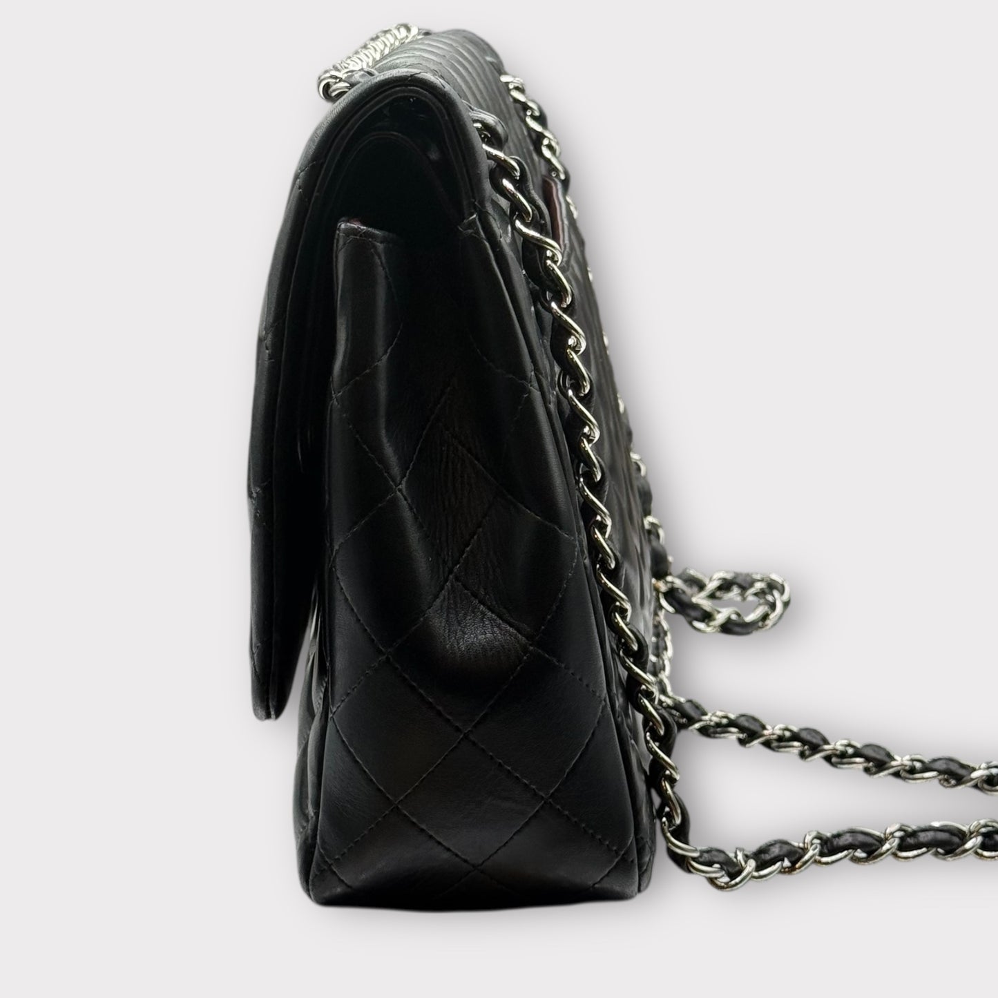 Black Chanel bag with silver Hardware