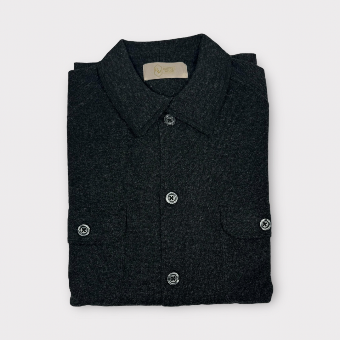 Rhodes Wood Brown knitted overshirt