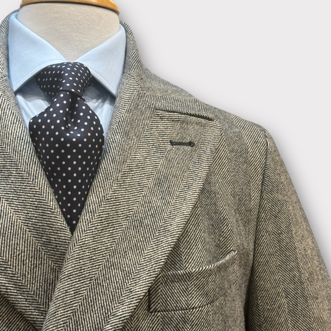 Grey Herringbone overcoat