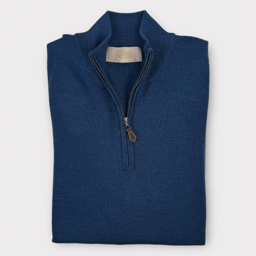 Blue Merino 1/4 Zip