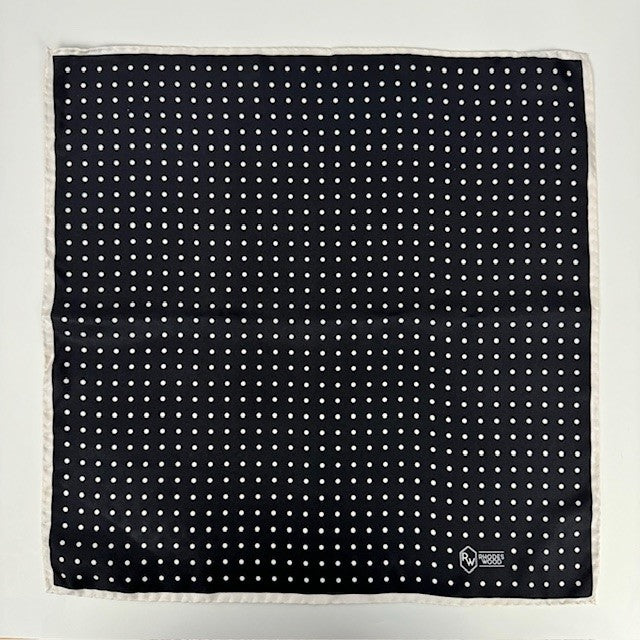 Rhodes Wood black and white Silk handkerchief