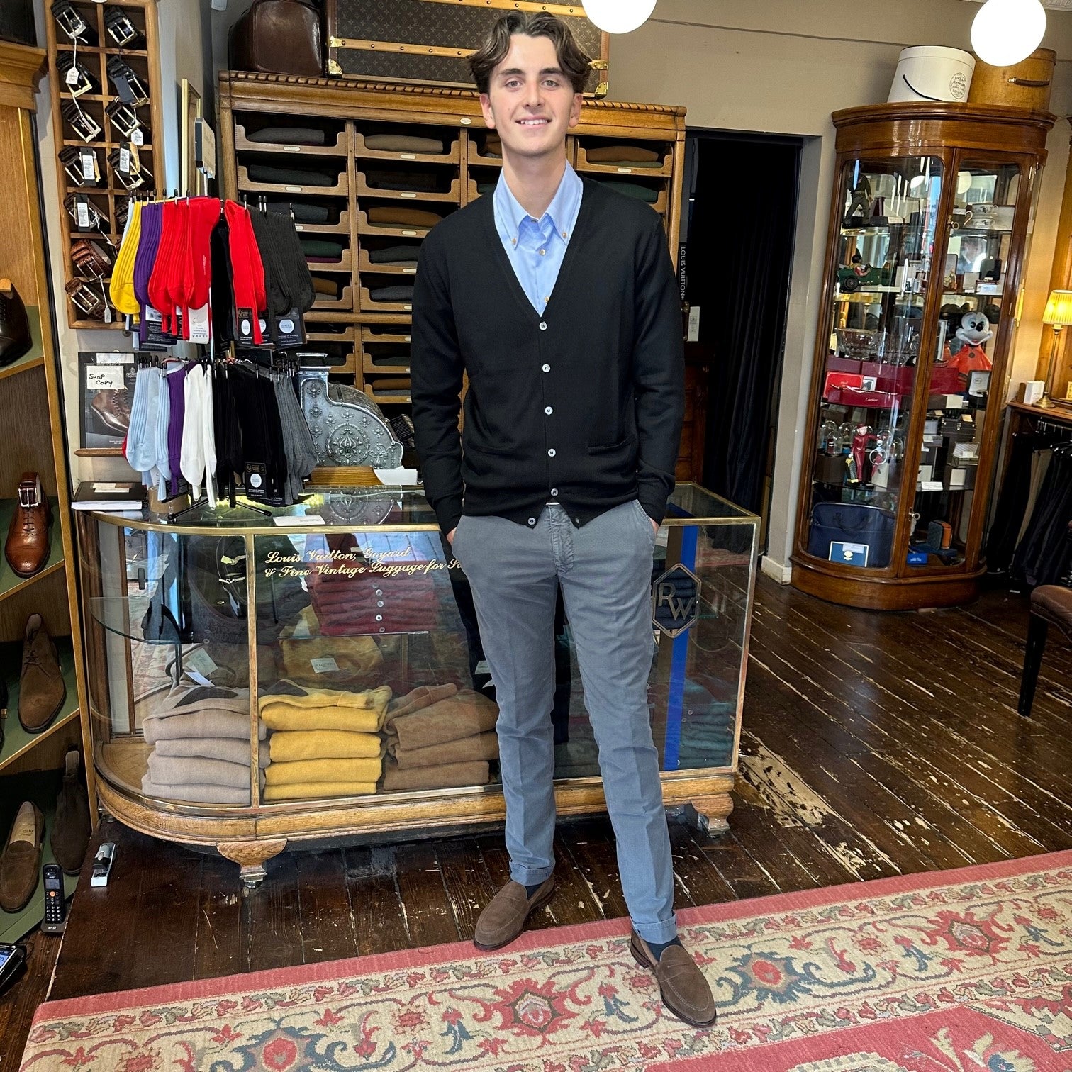 Rhodes Wood Navy Incotex Chinos