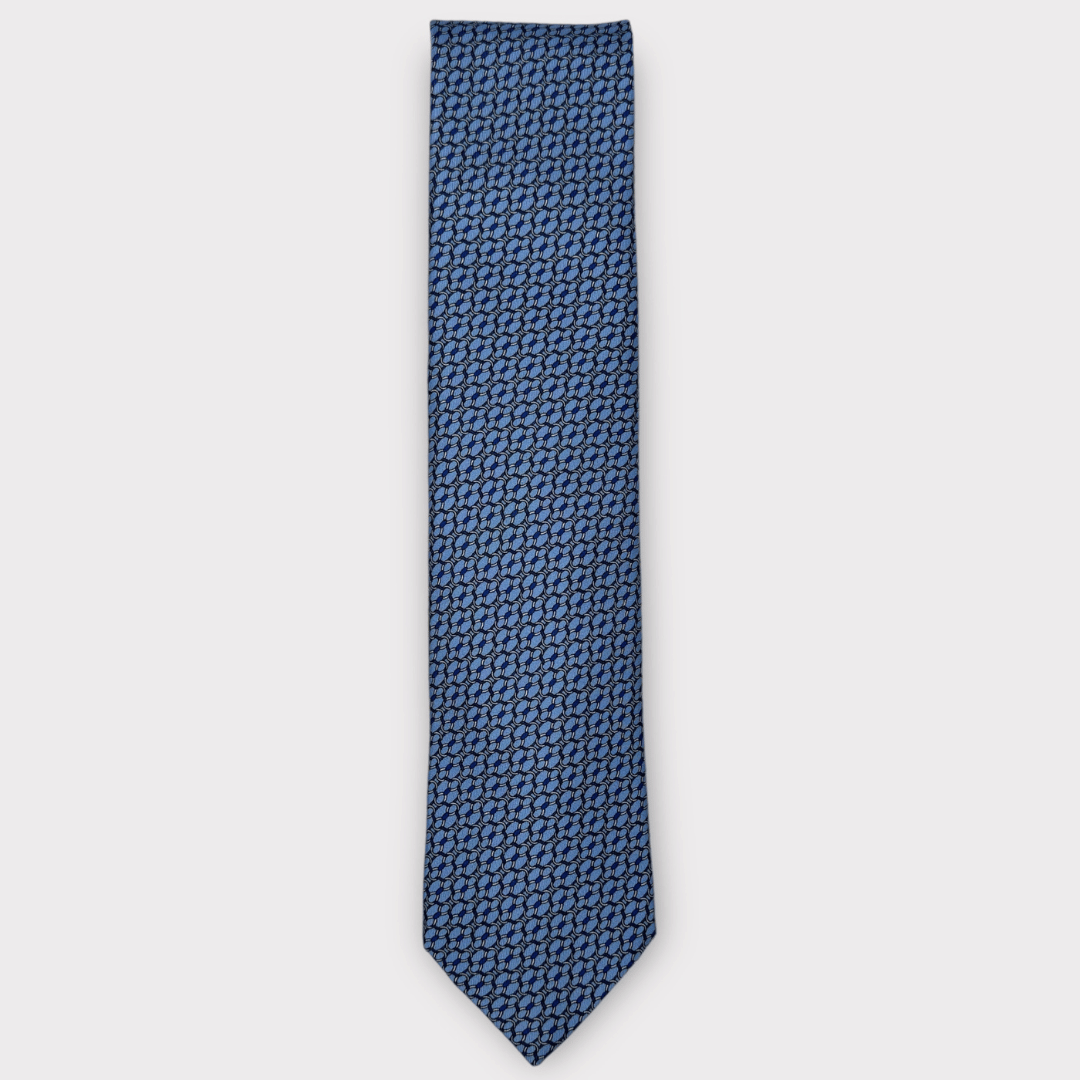 Rhodes Wood Blue chain link tie 