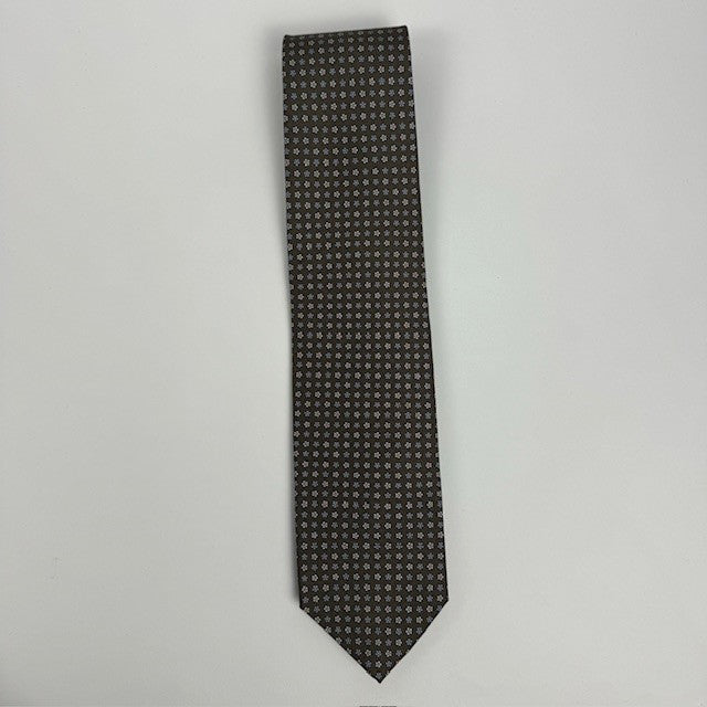 Brown and Blue small medallion tie