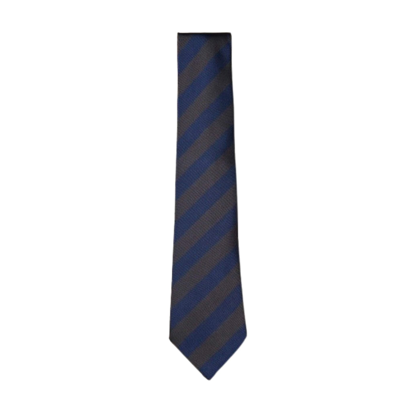 Brown and Navy stripe tie