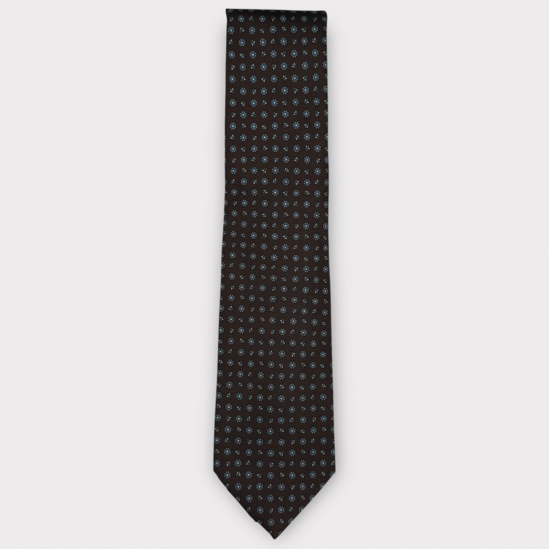 Brown & Blue Floral Tie