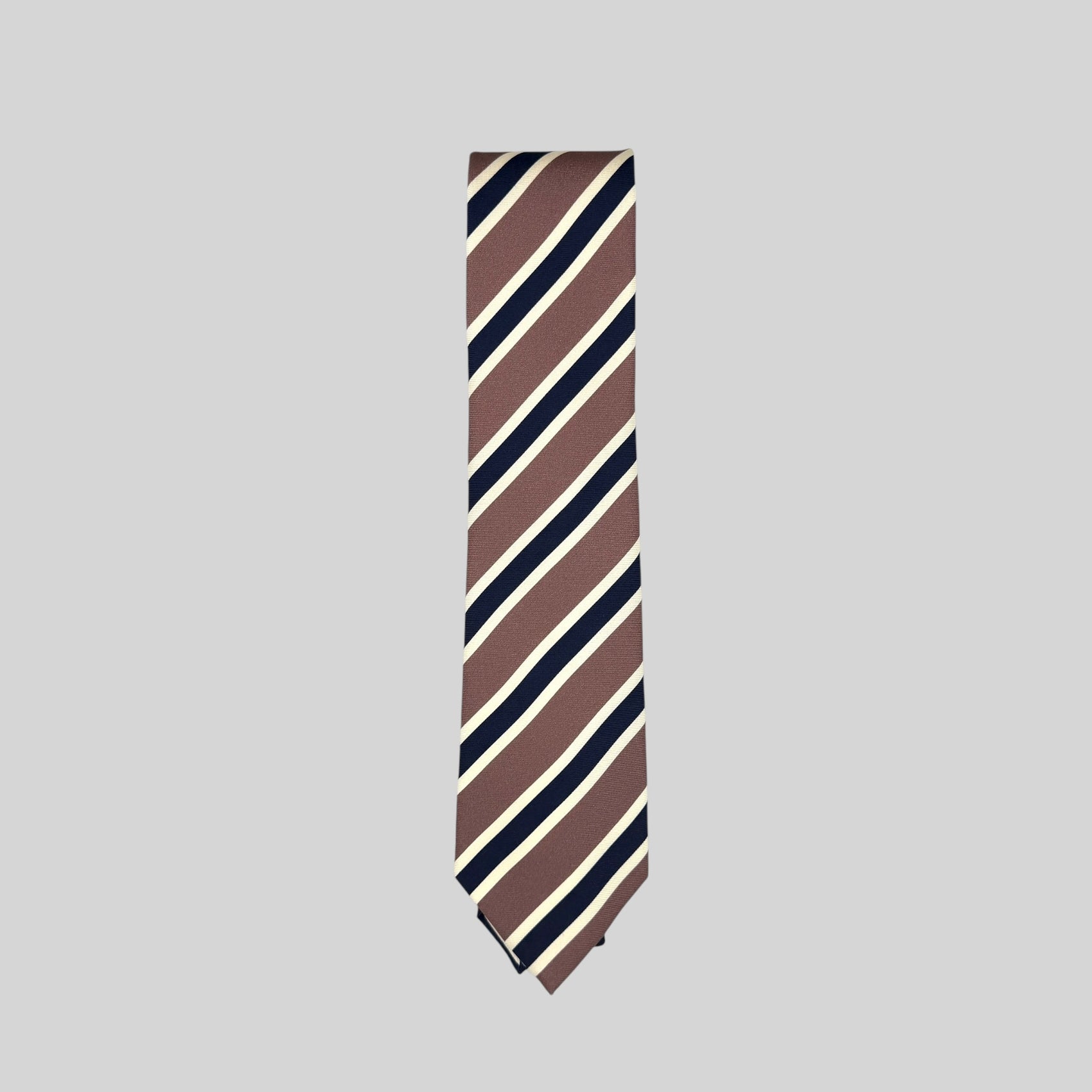 Mink Navy & Ivory Stripe Tie
