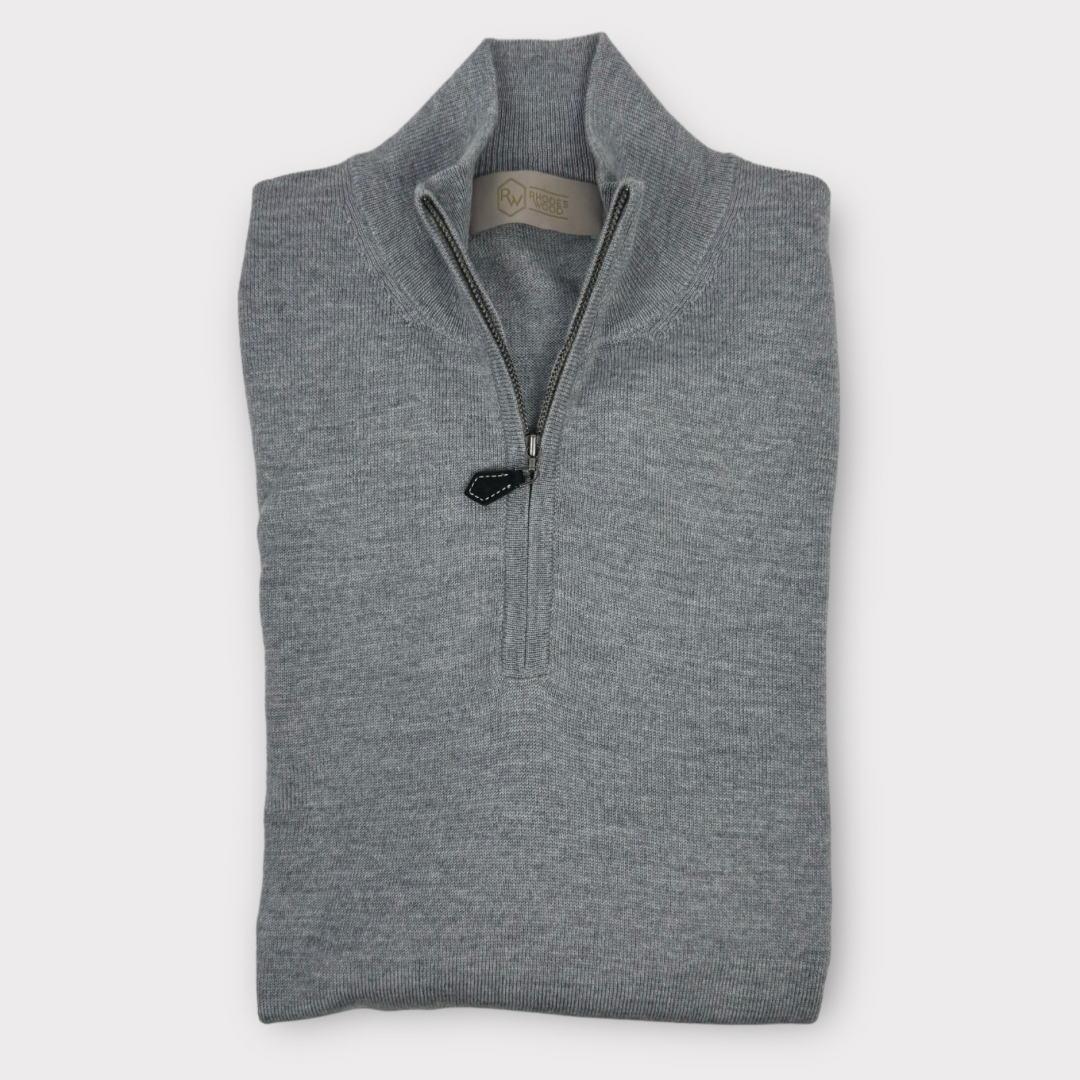 Grey Merino 1/4 Zip