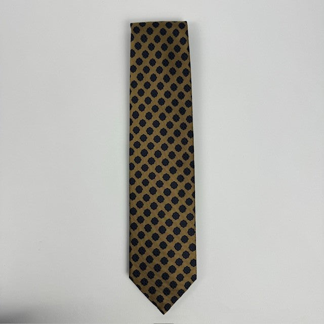 Camel and Navy Medallion tie