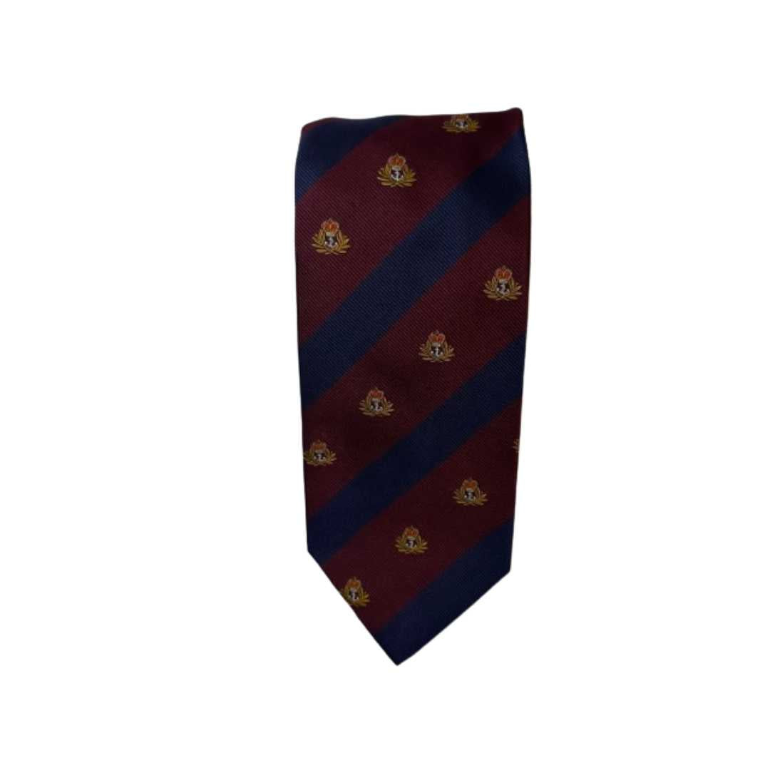 Rhodes Wood Claret and Navy club stripe tie 