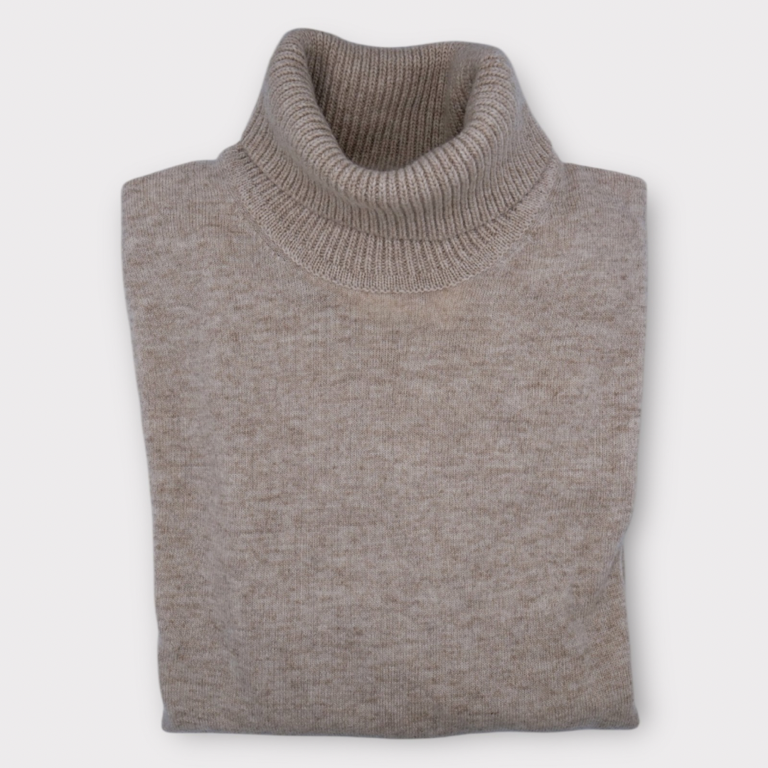 Cream roll neck