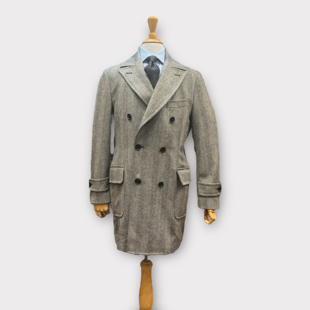 Grey Herringbone overcoat