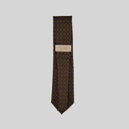 Brown Small Medallion Tie
