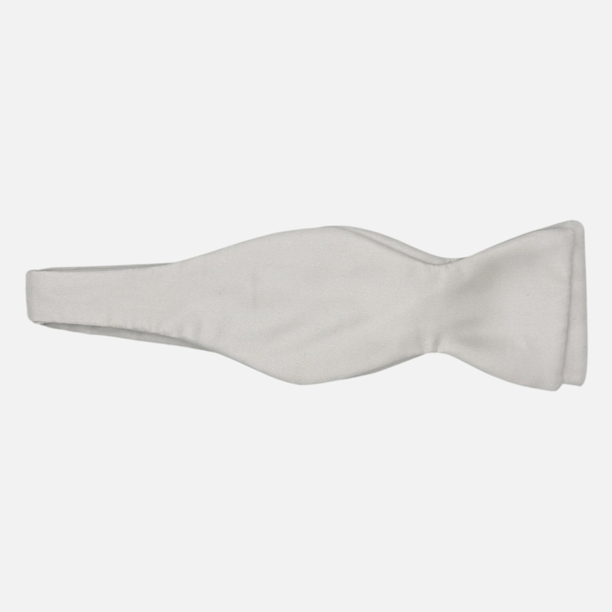 A white silk self tie bow tie 