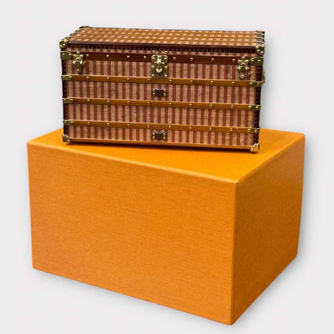 Louis Vuitton Red Rayee stripe Mini Trunk