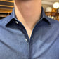 Rhodes Wood casual slim fit denim shirt  collar