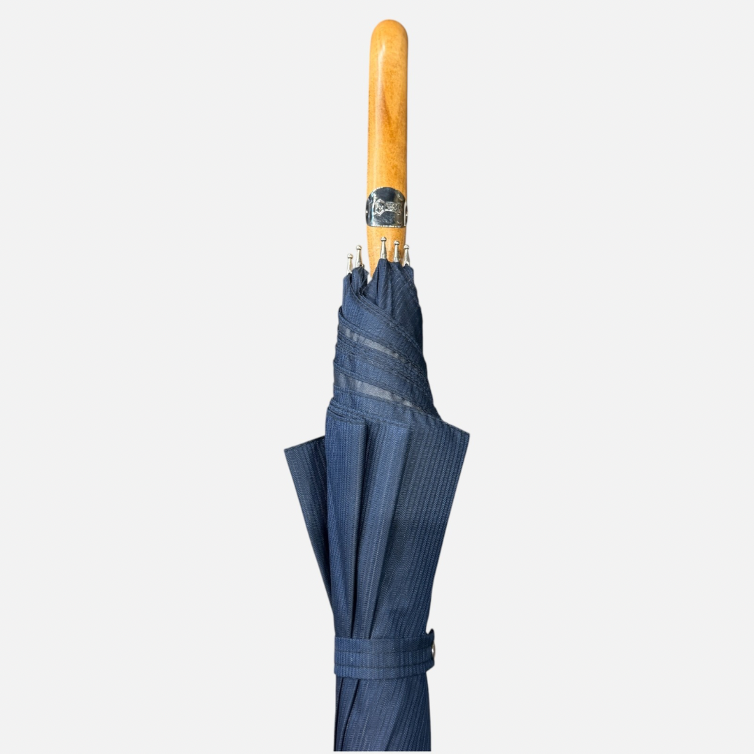 Navy Stripe umbrella with a malacca handle 