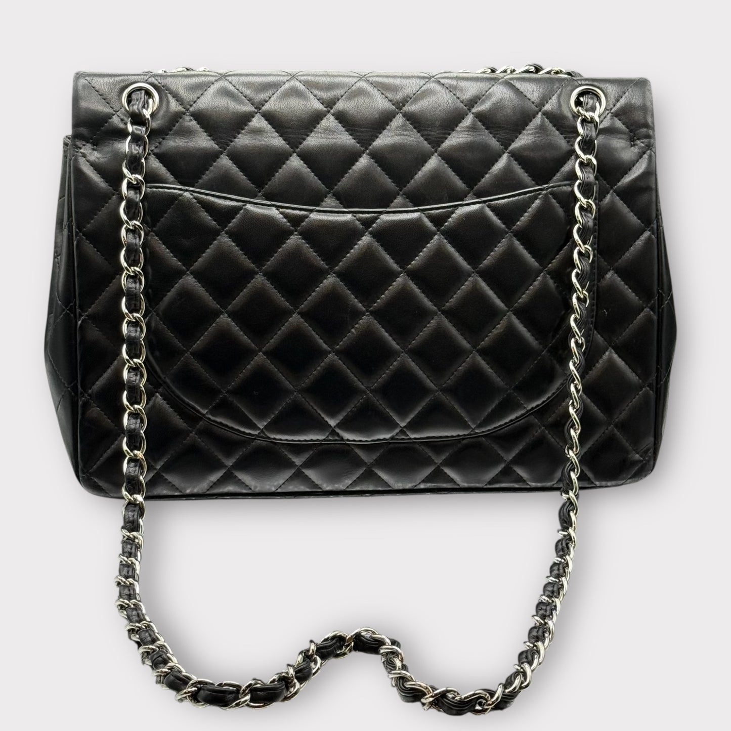 Black Chanel bag with silver Hardware