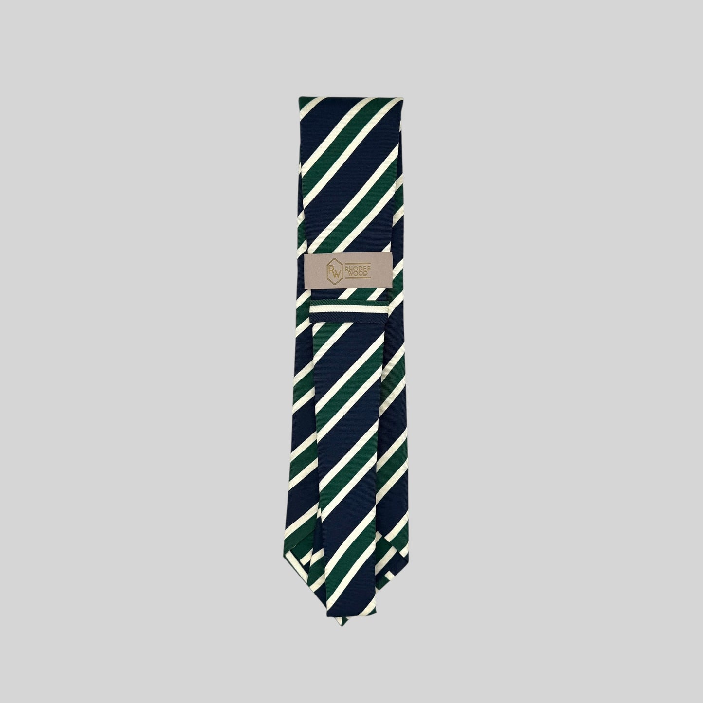 Navy Green & Ivory Stripe Tie