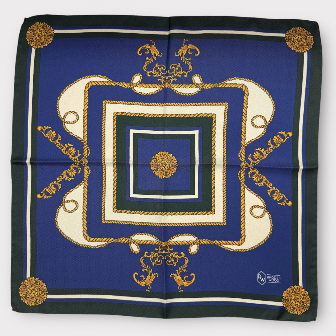 Rhodes Wood chain & rope pocket square