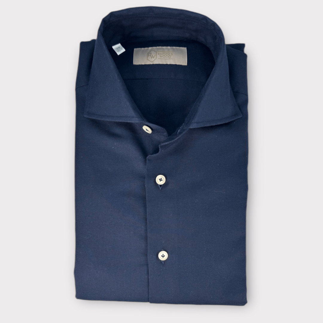 Navy Soft cotton twill shirt