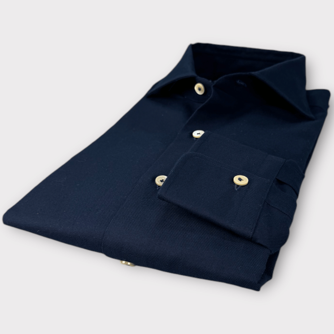 Navy Soft cotton twill shirt