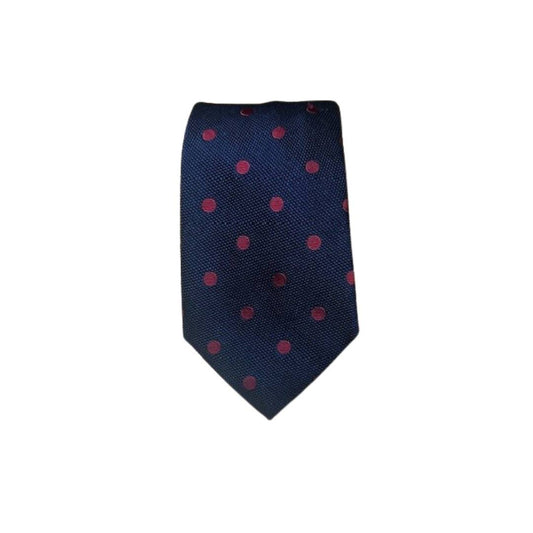 Rhodes Wood Navy and red spot tie