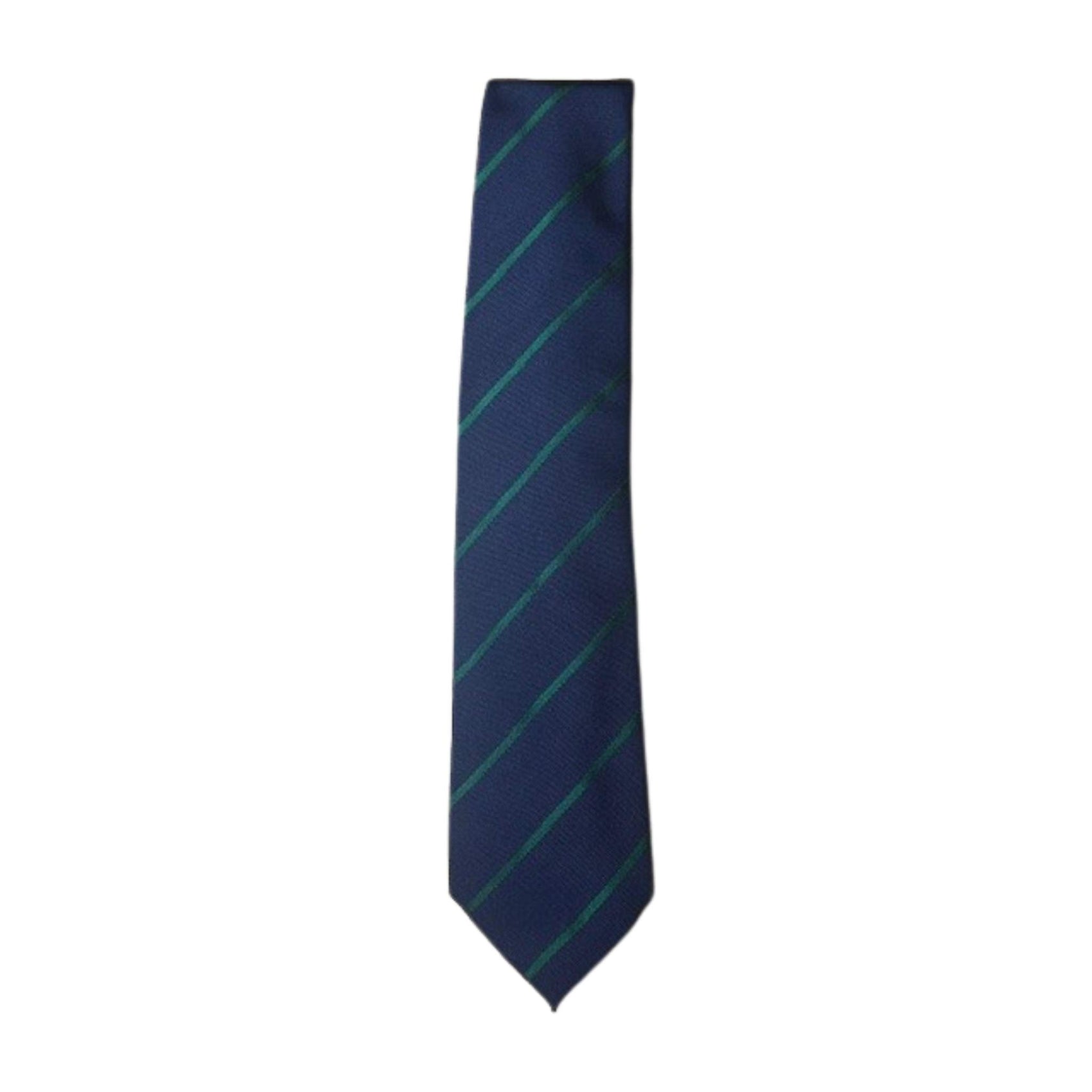Navy and Green stripe tie