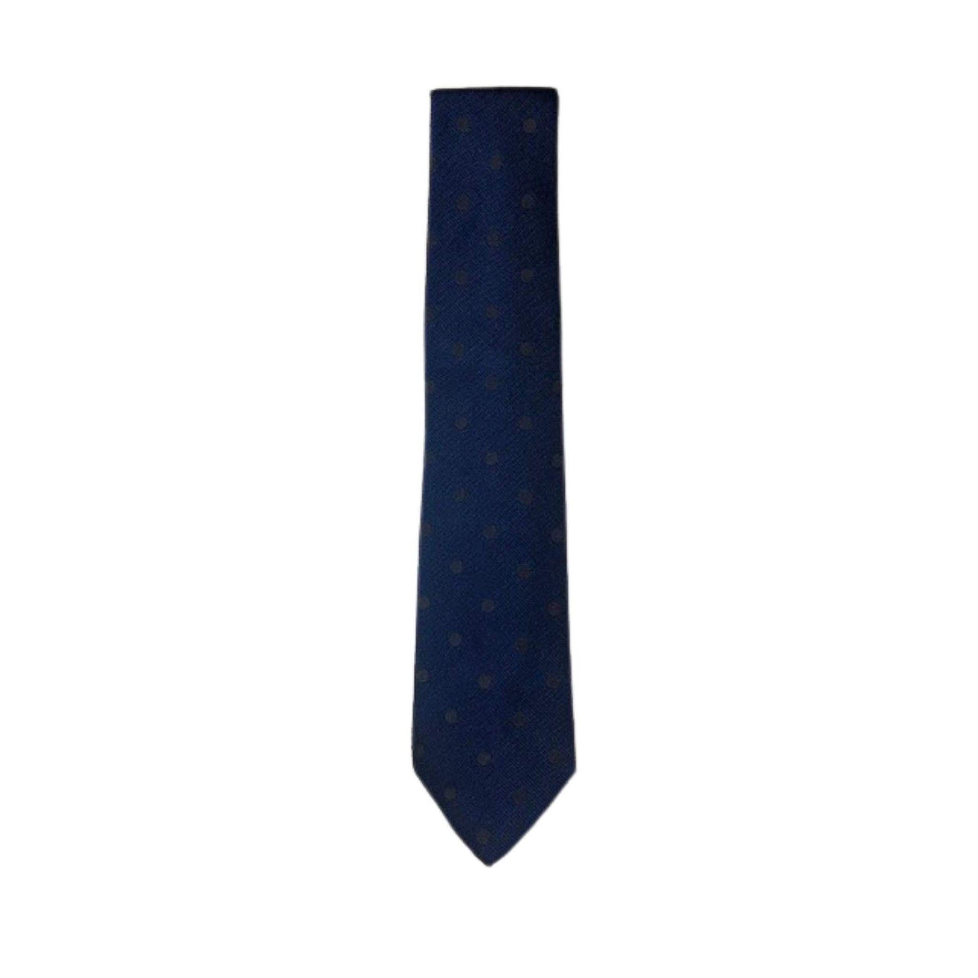 Rhodes Wood Navy and Brown spot tie