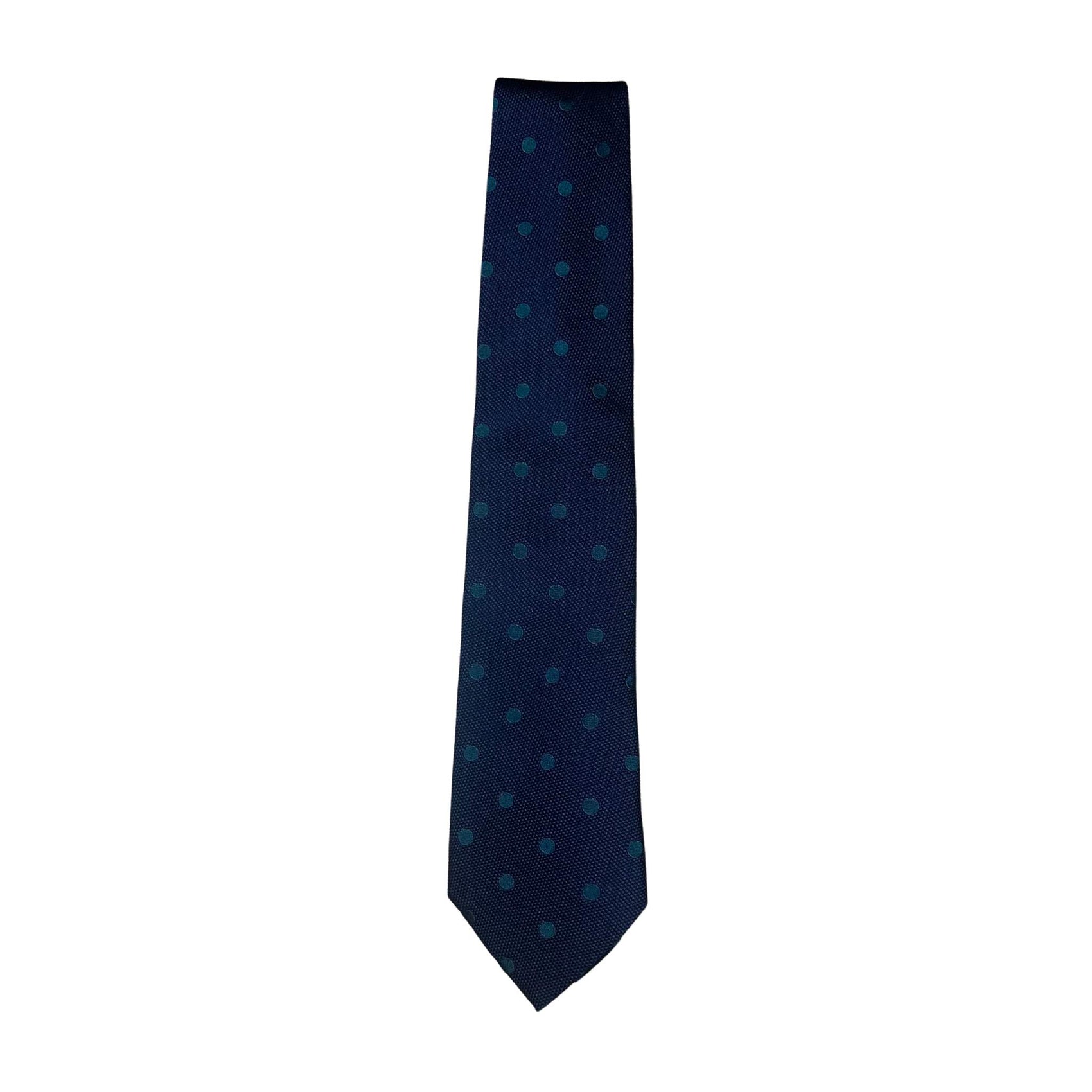 Navy and Green spot tie