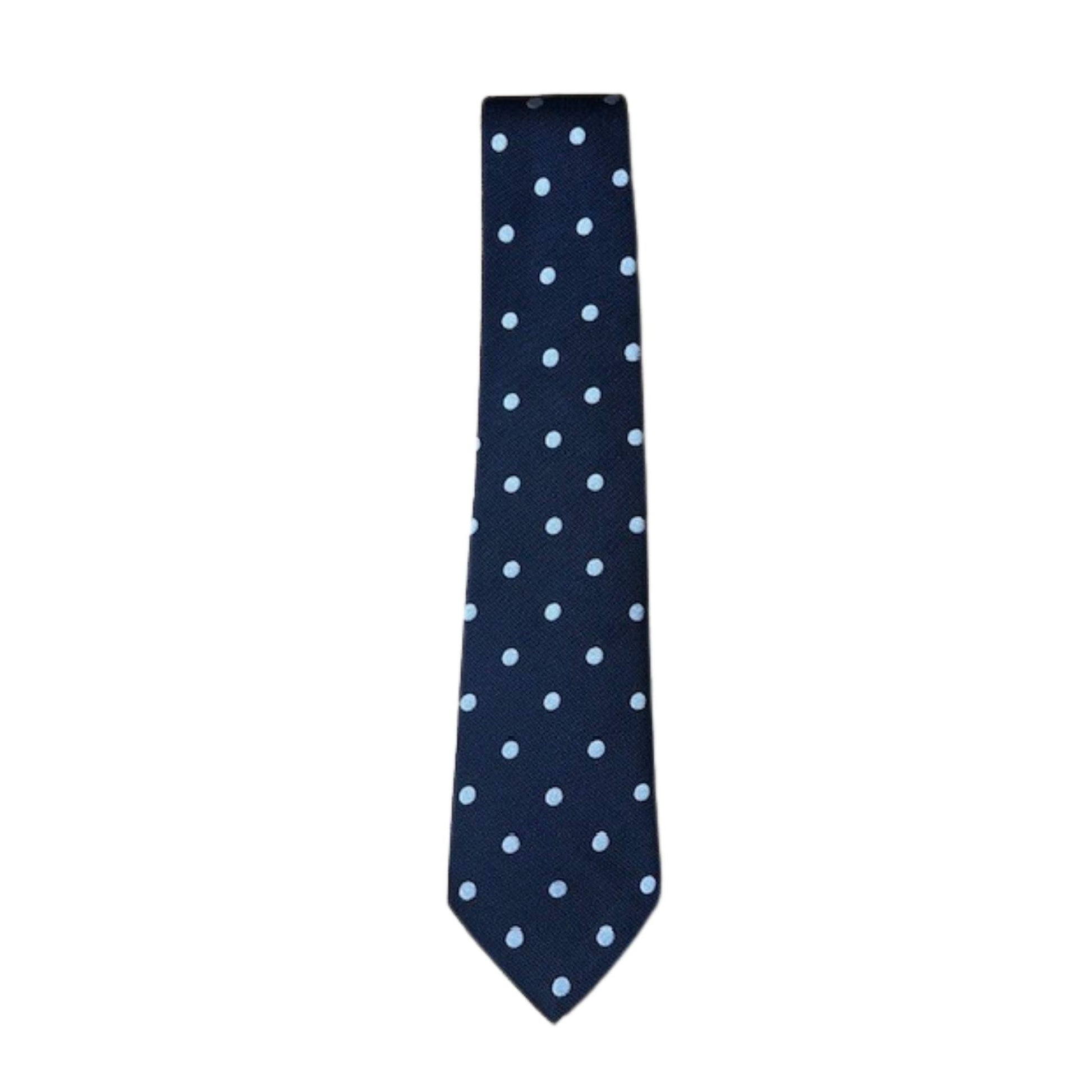 Rhodes Wood  Navy and light Blue spot tie