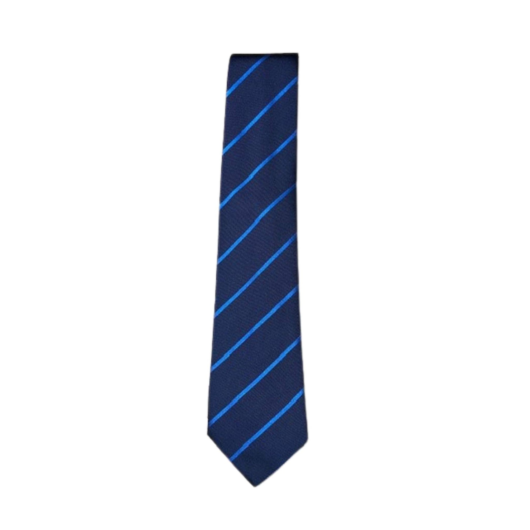 Rhodes Wood  Navy and light Blue stripe tie
