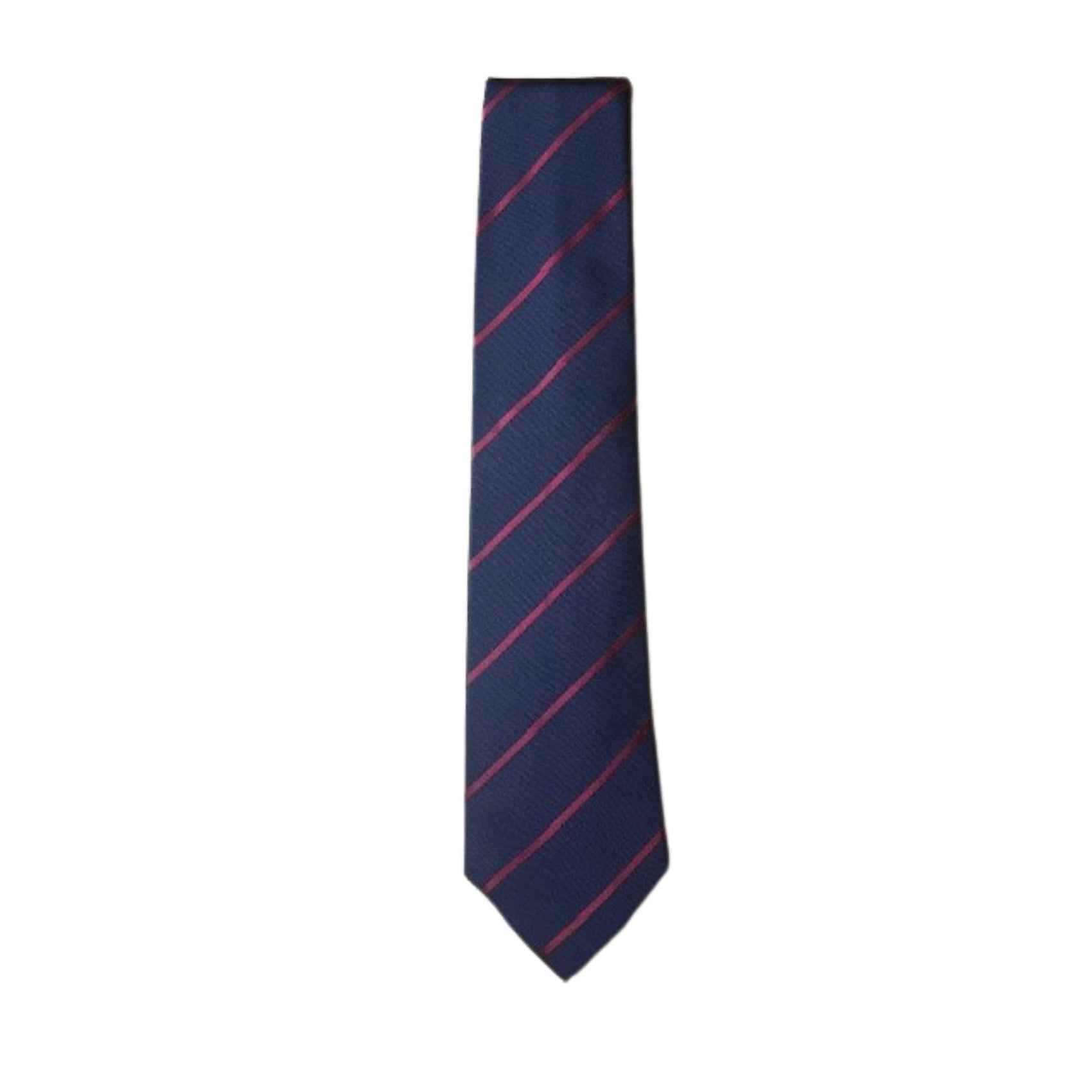 Navy and light Red stripe tie