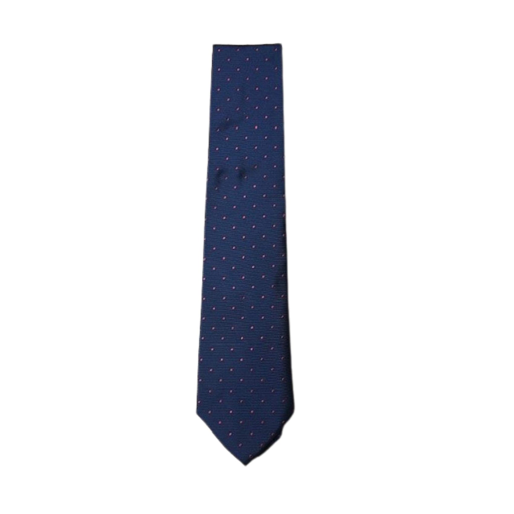 Rhodes Wood Navy and red spot tie