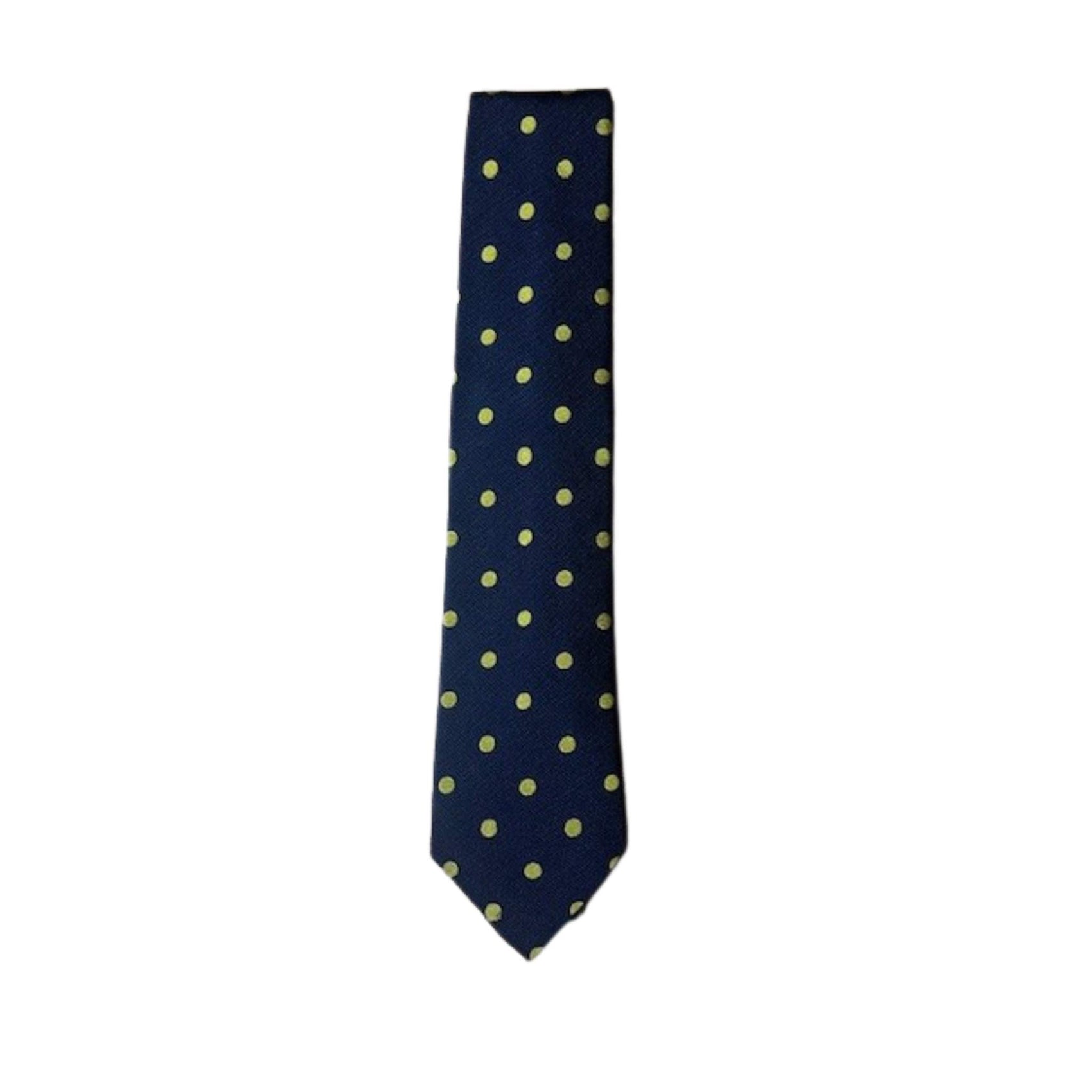 Navy and Yellow spot tie