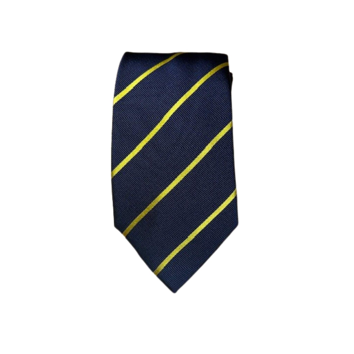 Rhodes Wood Navy and yellow stripe tie