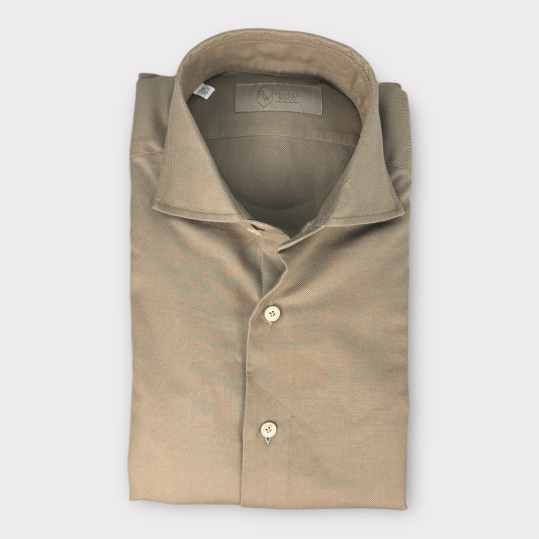 Khaki Soft cotton twill shirt