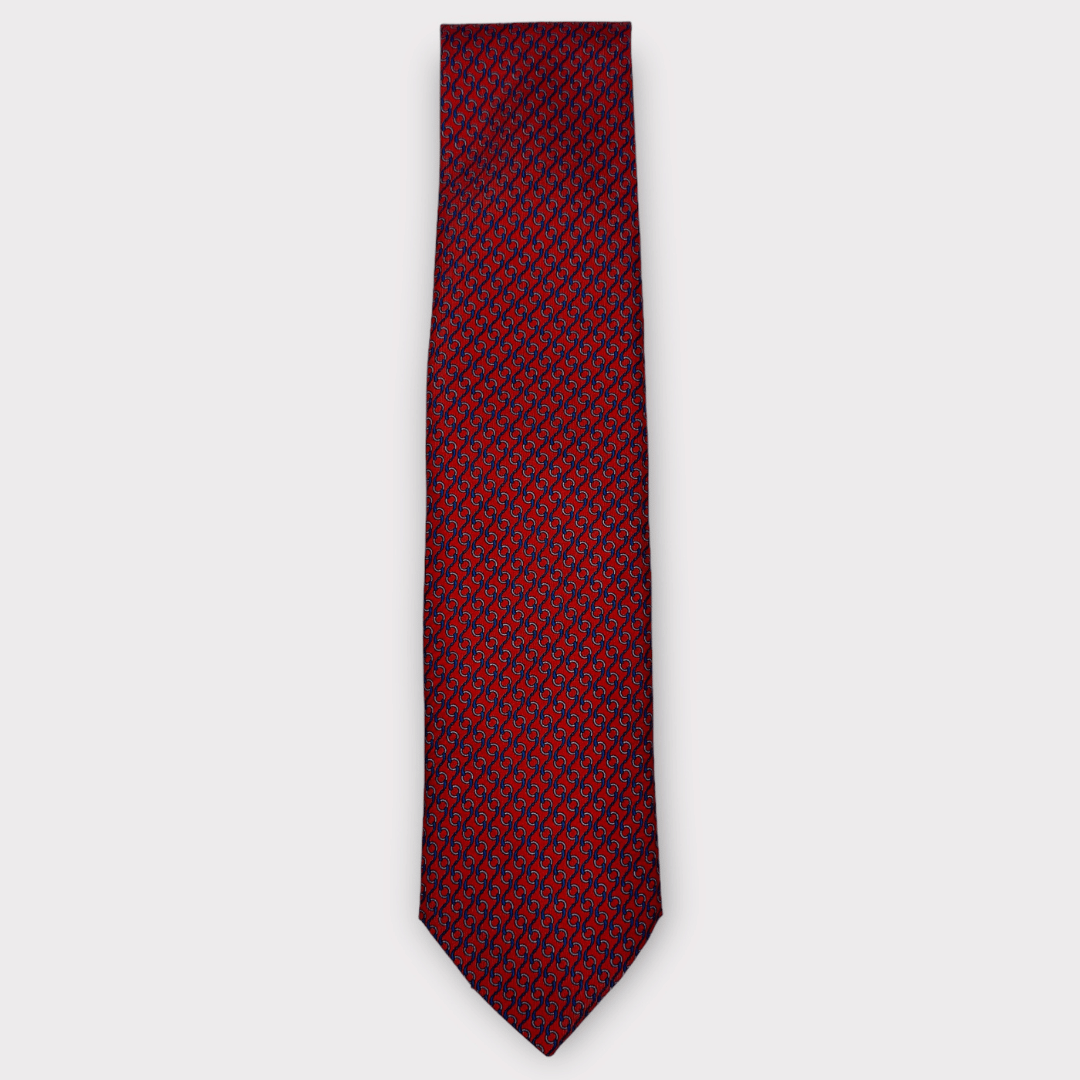 Rhodes Wood Red chain link tie 