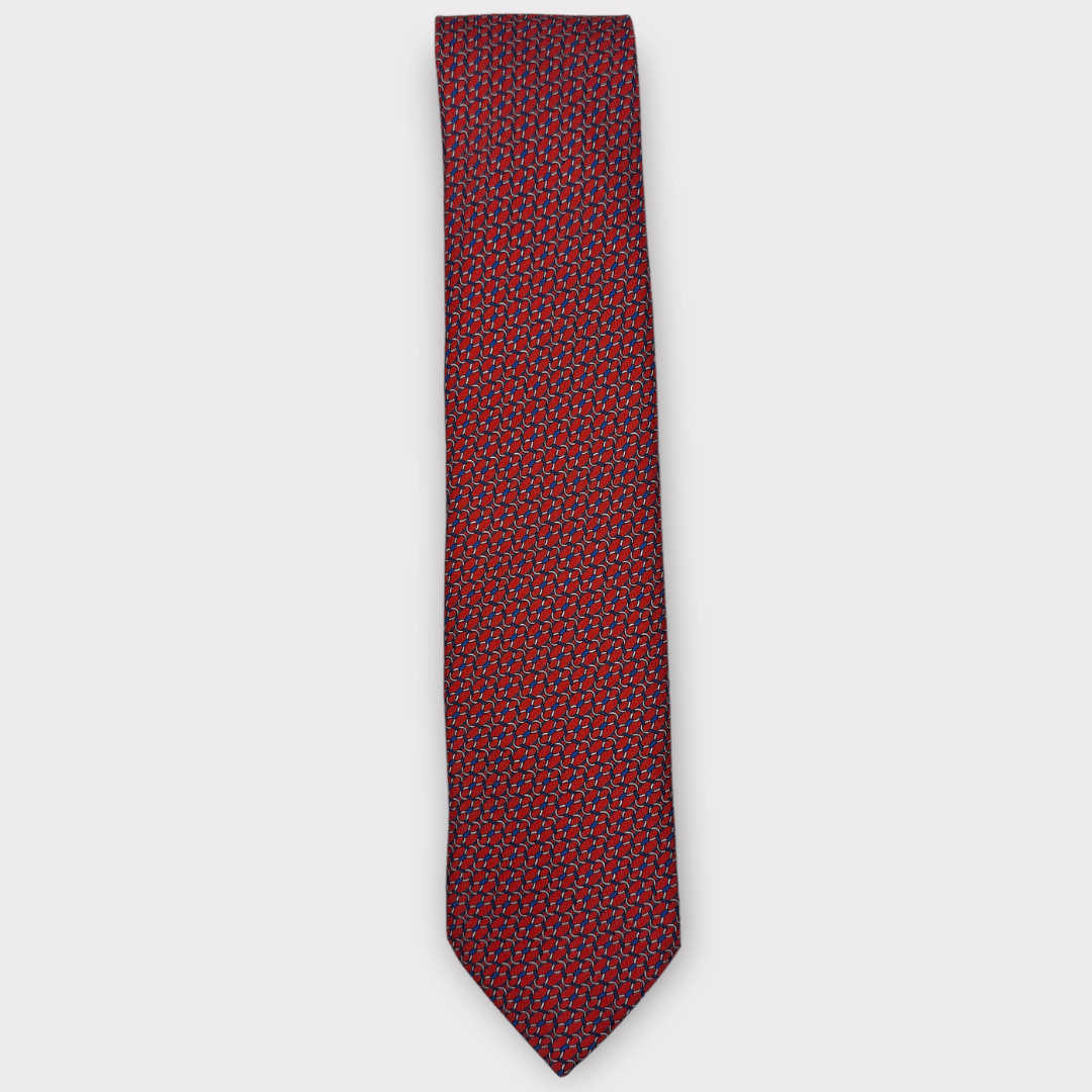 Rhodes Wood Red chain link tie 