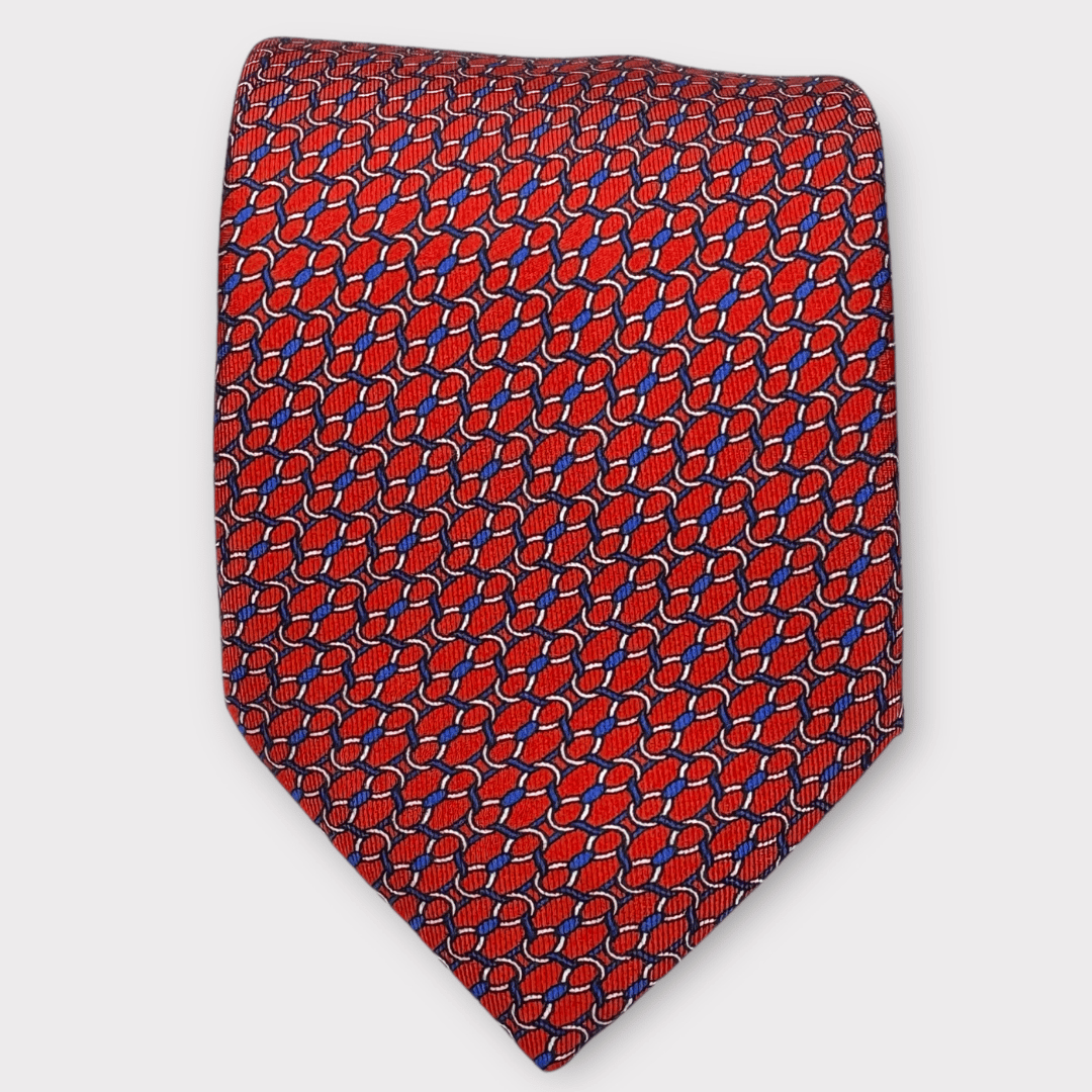 Rhodes Wood Red chain link tie 