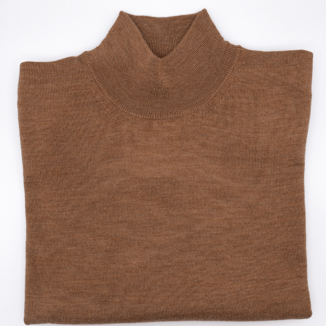 Rhodes Wood Navy Merino Wool turtle neck