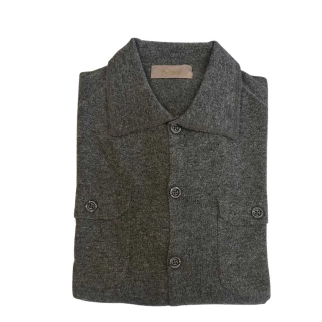 Rhodes Wood Grey knitted overshirt